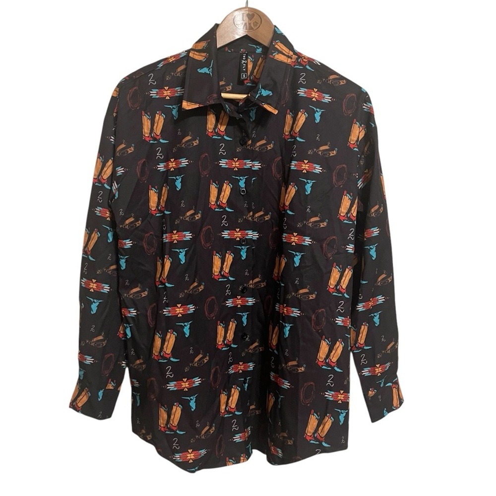 Two 2 Fly Nightfall Roper Button Down Blouse. Size S.